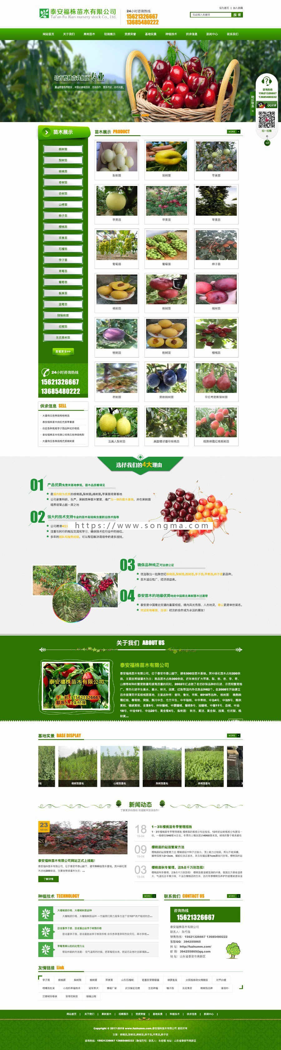 织梦dedecms绿化苗木园林苗圃花木绿色企业网站源码模版带手机版加固板