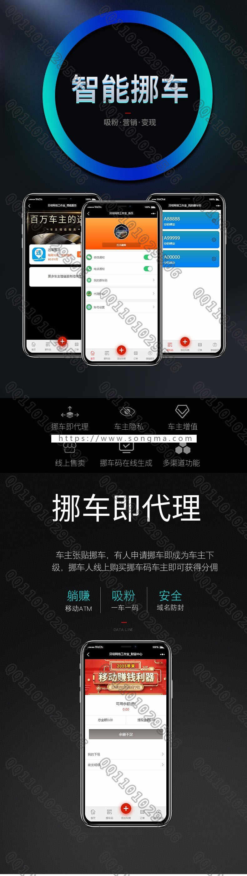 【开吧源码】智能挪车商业版 v2.0.2 无限多开商业版 智能挪车 代理商 模块