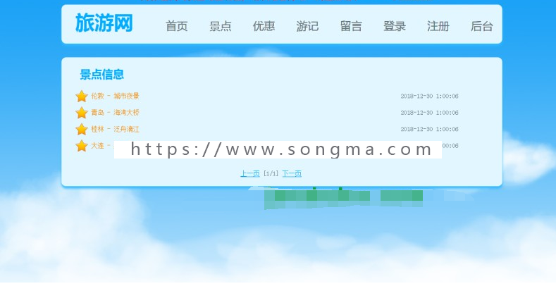 java旅游网站景点旅游管理系统源代码 jsp ssh javaweb mysql