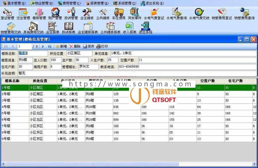 小区物业管理系统源码 winform CS框架 C# .net源程序代码 源代码
