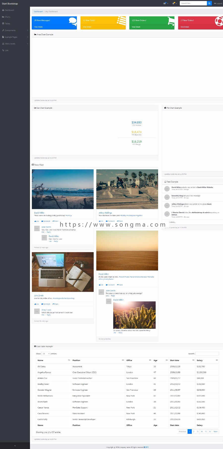 HTML5响应式后台管理系统网站模板