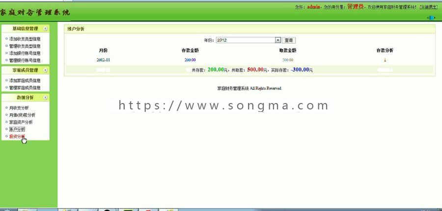 asp.net毕业设计家庭理财管理系统理财管理家庭理财