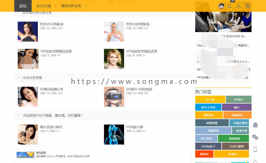 discuz论坛 VR稀缺资源整站打包带数据。全网独一份。 