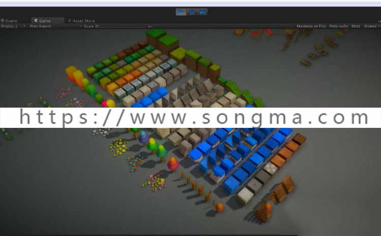 Unity 3D《冒险岛2》像素方块艺术场景资源 
