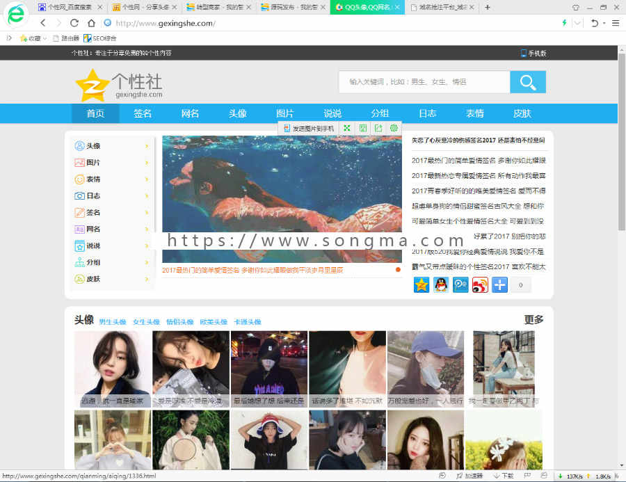 TN个性网 pc+wap端自适应 