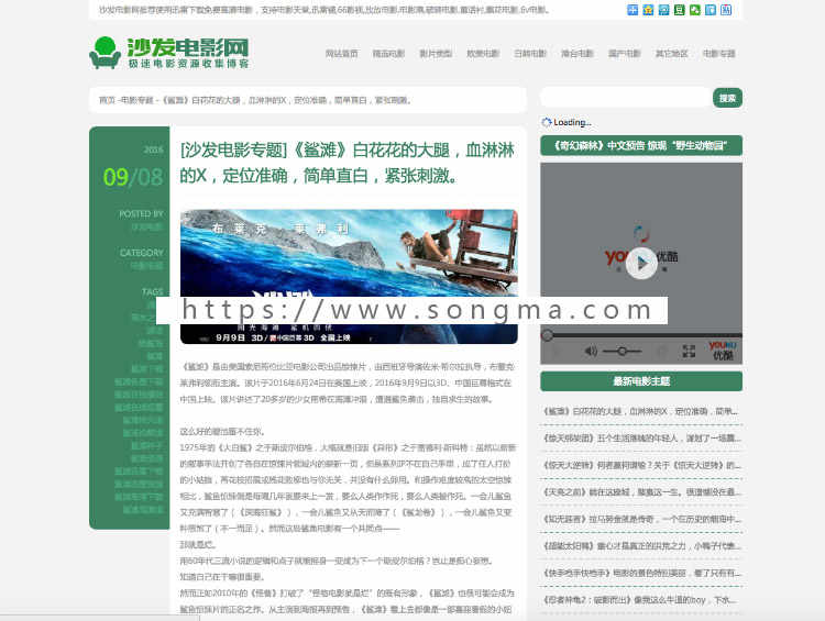 WordPress电影网站主题源码 