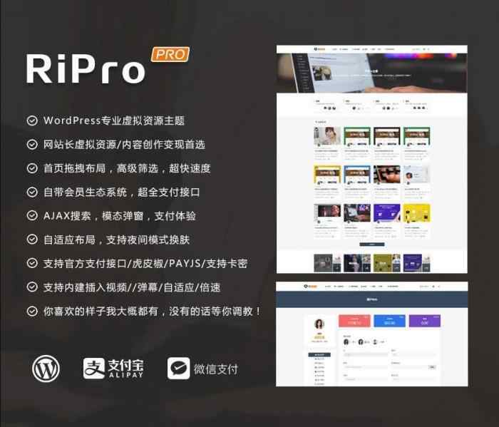 RIPro主题 v7.2 免授权修复后门完美版 - 宋马