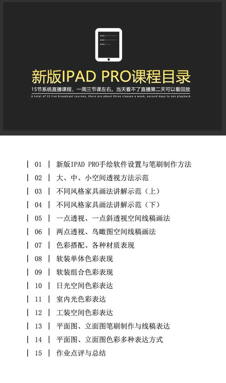 ipad手绘教程室内设计资料procreate电脑手绘视频教程2018