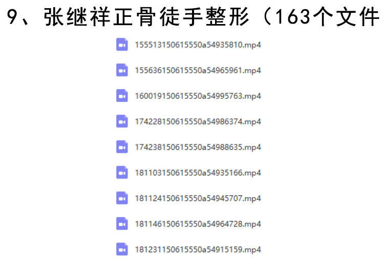 徒手整形实用技术张富源王红锦仝氏许强正骨徒手整形视频教程全集