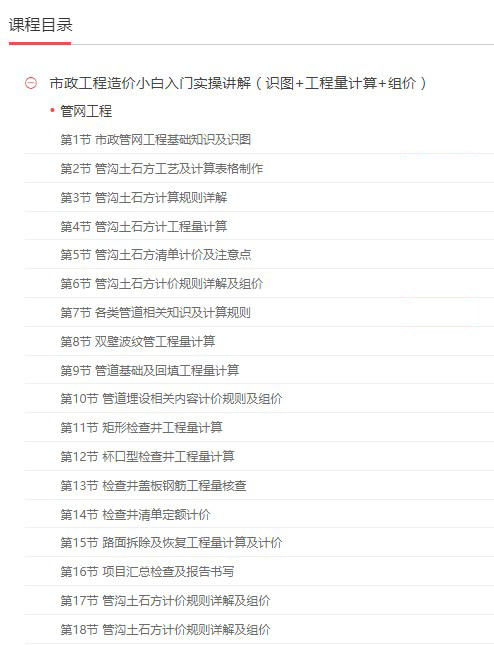 市政工程造价预算实战培训零基础学习视频教程识图手算定额