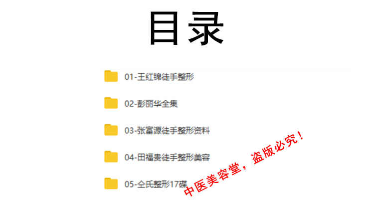 徒手整形实用技术张富源王红锦仝氏许强正骨徒手整形视频教程全集