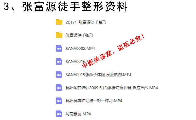 徒手整形实用技术张富源王红锦仝氏许强正骨徒手整形视频教程全集