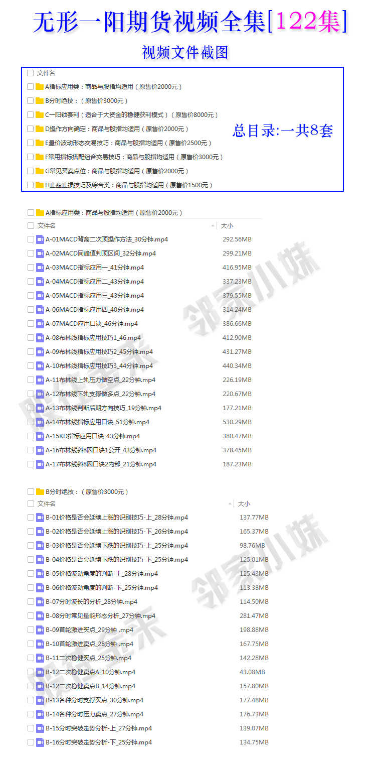 无形一阳老师8套期货内训视频教程价值数万元课程120集 - 宋马