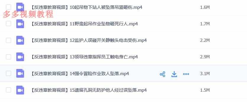 作业现场安全生产典型事故案例警示教育宣传片 培训视频教程