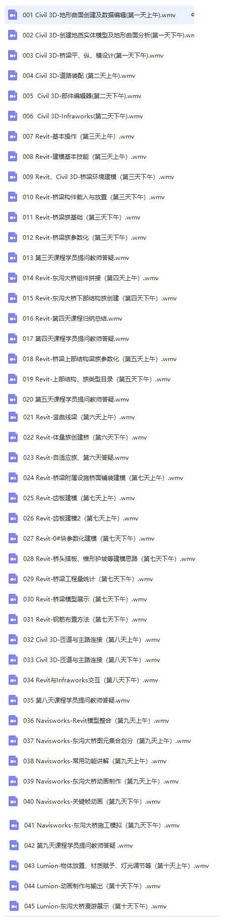 桥梁隧道道路BIM视频教程含revit/civil3d2018/dynamo/navisworks