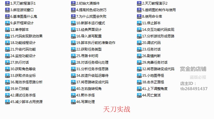 TC大漠脚本编程视频 TC游戏脚本商业辅助实战编写视频教程