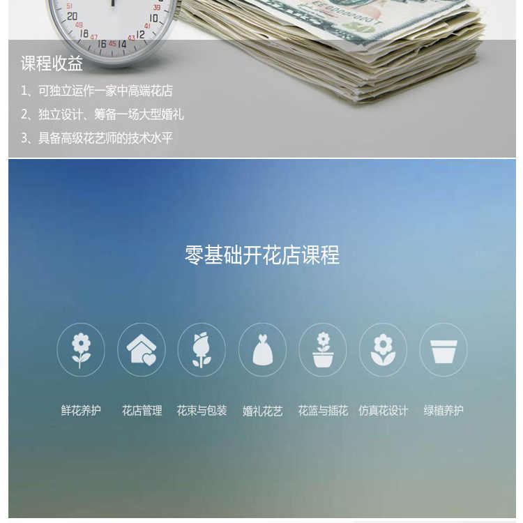 插花教学视频教程 开花店运营 花艺花束花车零基础自学入门到精通