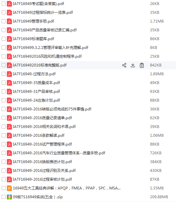 新版IATF16949体系审核标准TS换版16五大工具视频教程全套文件
