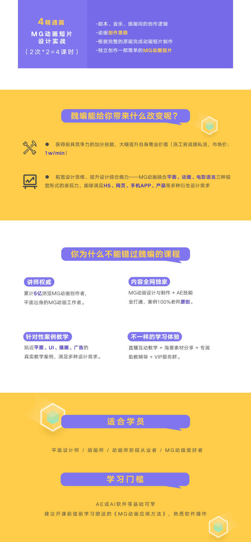 魏编2018 AE·MG动画设计实战班教程高清视频素材MG动画系统教程