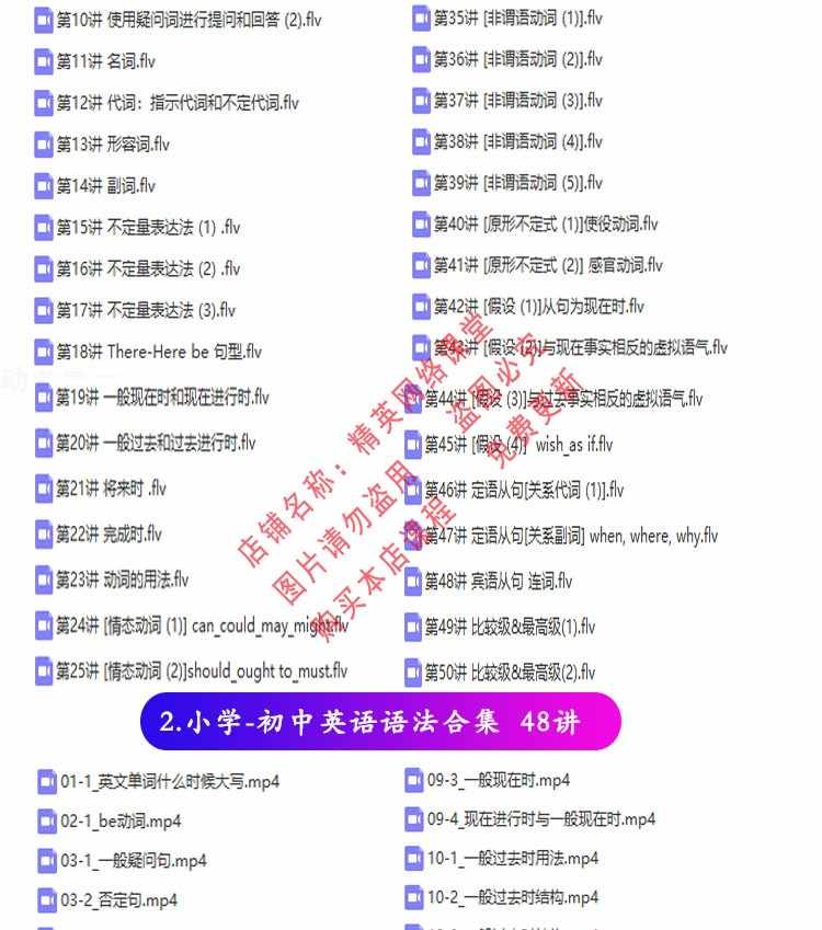 小学初中高中大学英语语法视频教程全套网课名师教学自学视频词汇