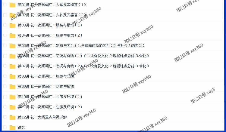 初中英语单词视频中考1600词汇速记教程学习七八九年级课程合集