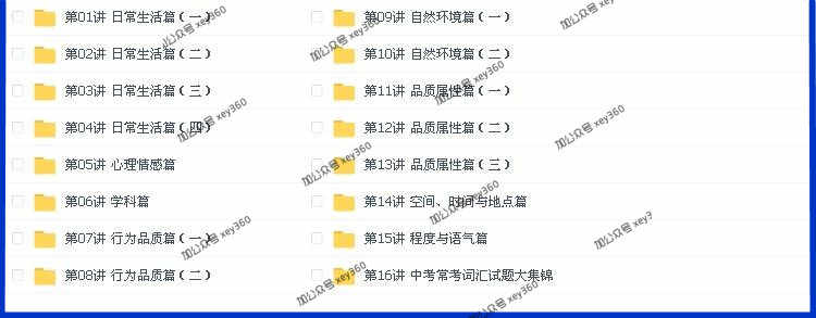 初中英语单词视频中考1600词汇速记教程学习七八九年级课程合集