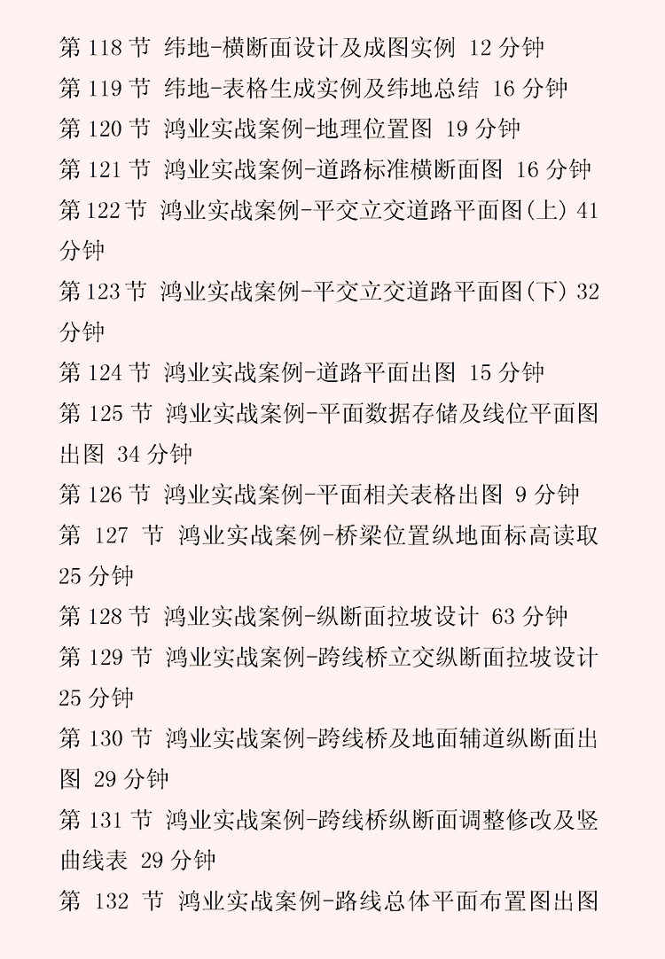 鸿业市政道路纬地公路设计视频教程零基础自学入门到精通实战案例