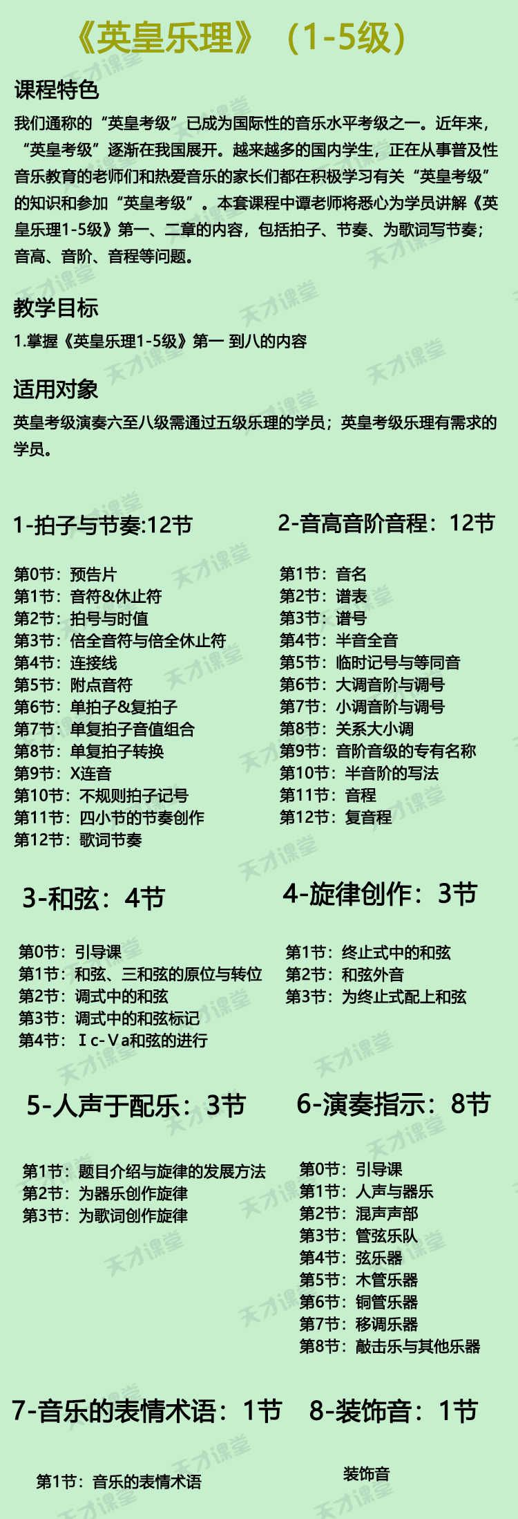 英皇乐理1-5级考级视频教学 教程自学英国皇家音乐学院课程46课时