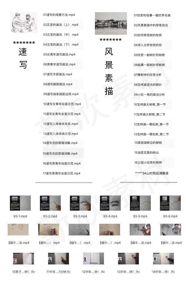 素描教程网课入门自学零基础课程视频课件人像教学电子版学习油画