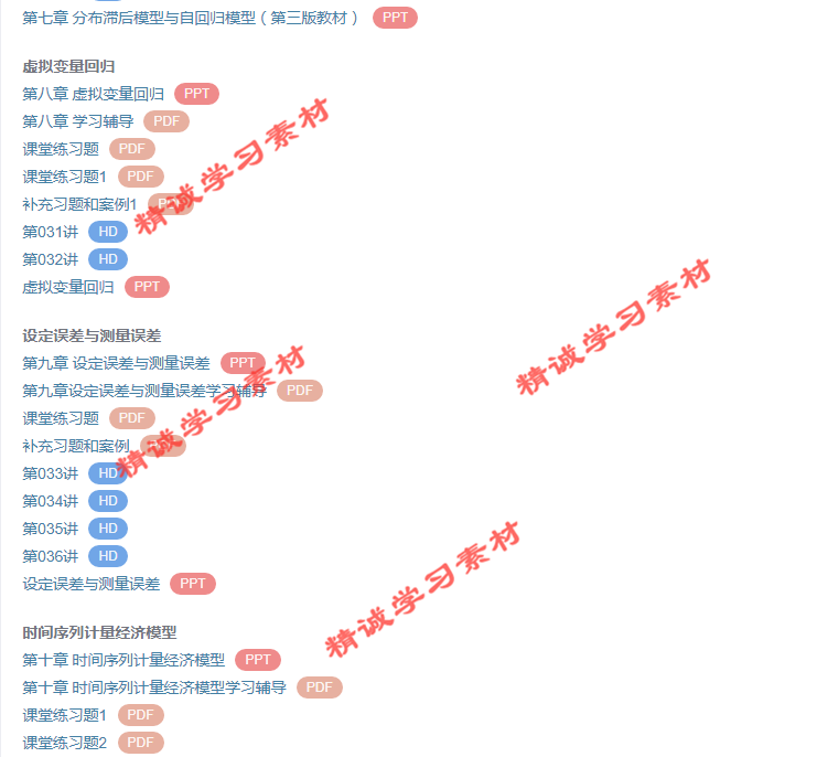 西南财大 庞浩 计量经济学 PPT教学课件 视频教程讲解