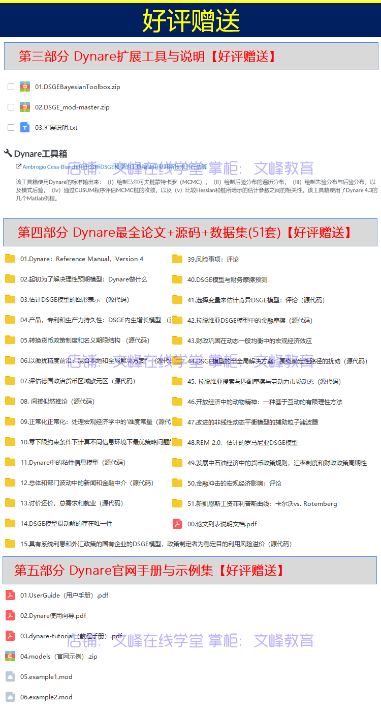 Dynare/DSGE模型入门与实战/完整全套/视频教程/宏观经济模型