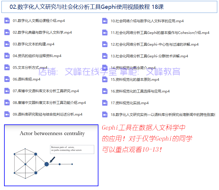 2019年/gephi/社会网络分析/复杂网络/视频教程/Gephi0.9.2软件
