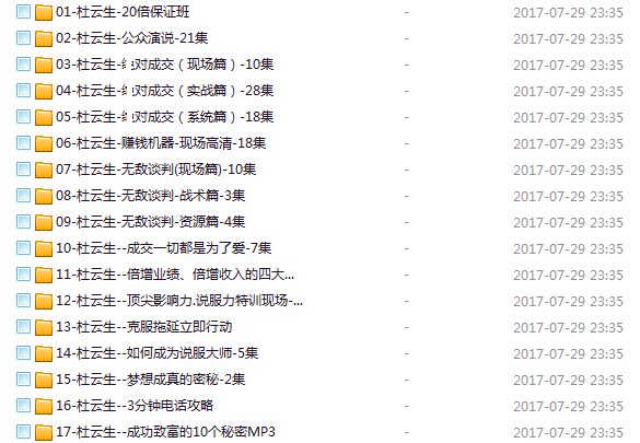 精品2018杜云生决对成交无敌谈判说服力销售技巧视频讲座教程全集