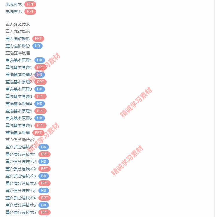 中国矿大 谢广元 矿物加工学选矿学 PPT教学课件 视频教程讲解