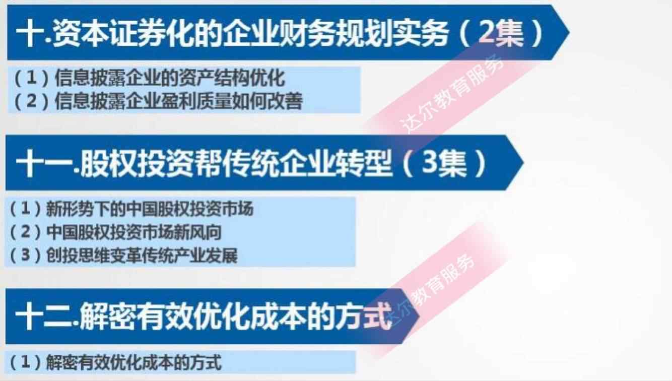 财务经理 财务总监 实务培训教程课程视频 公司财务管理培训课程