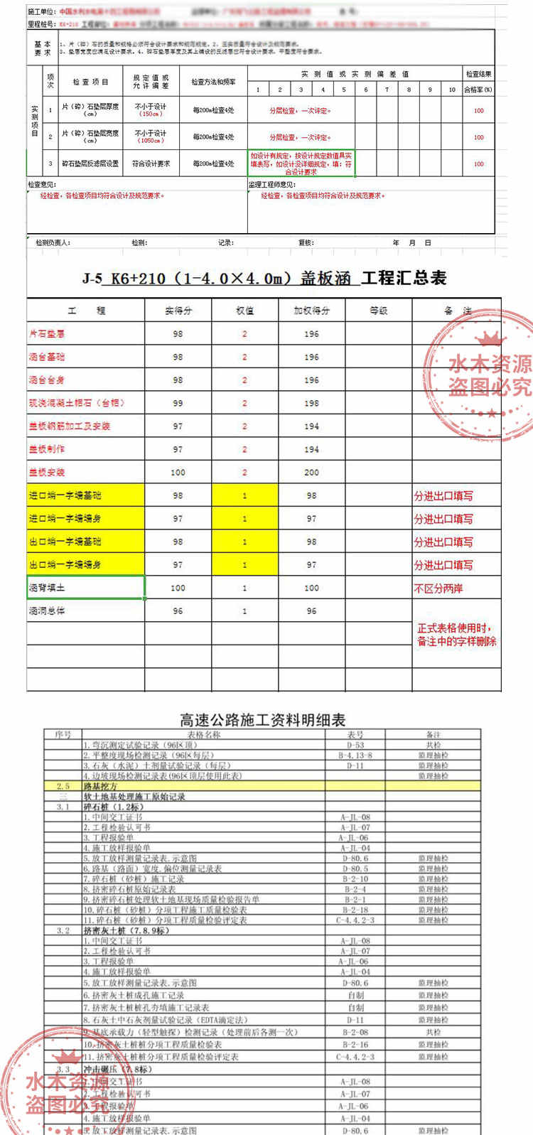 公路工程资料填写范例 资料员教程视频 工程实例 桥梁 路基表格