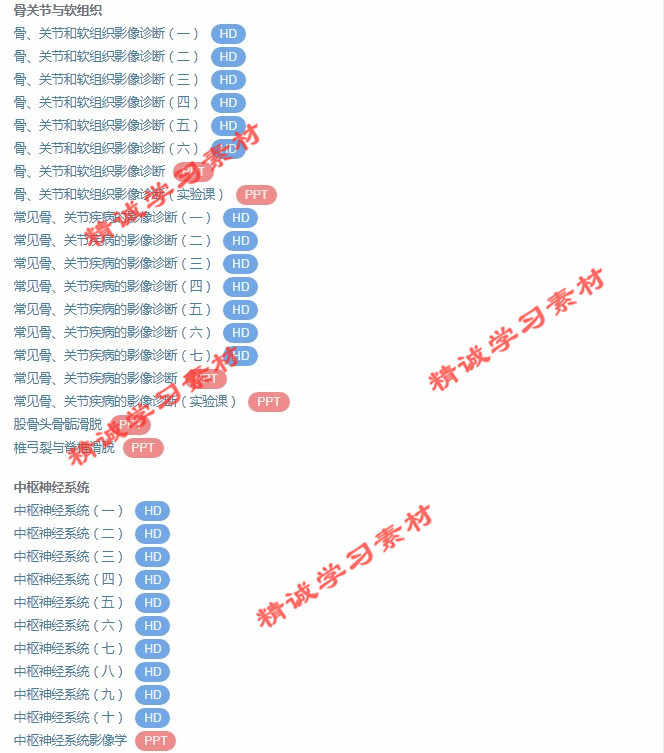 中山大 孟俊非 医学影像学 PPT教学课件 视频教程讲解 学习资料