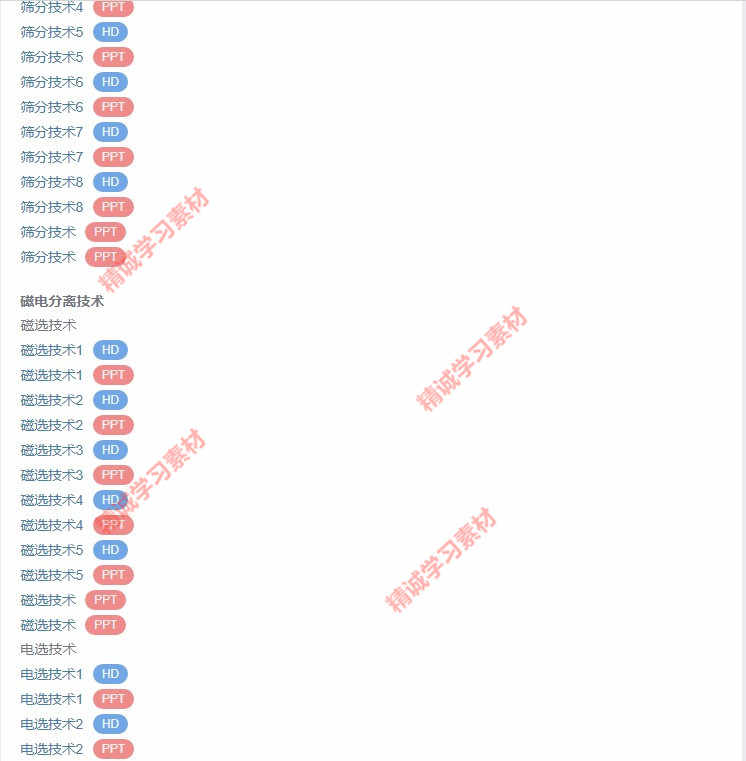 中国矿大 谢广元 矿物加工学选矿学 PPT教学课件 视频教程讲解