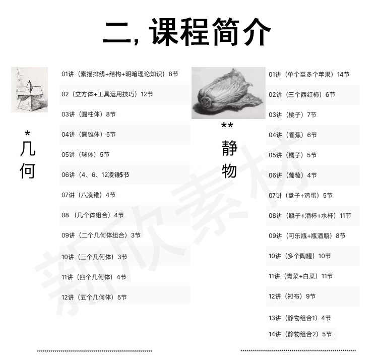 素描教程网课入门自学零基础课程课件视频教学初学人像电子版学习