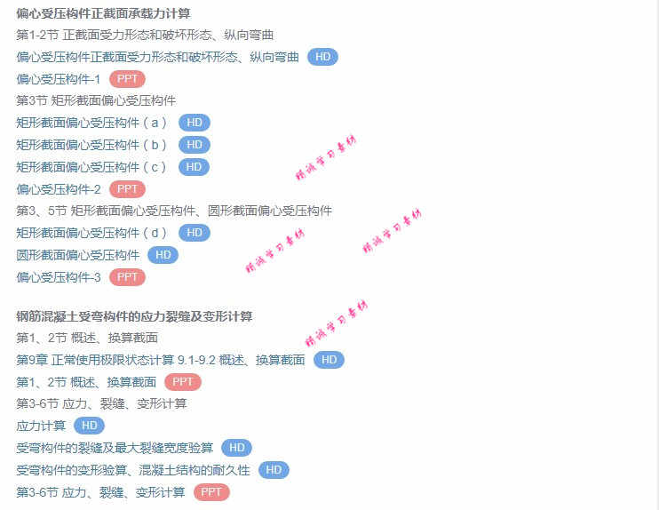 东南大 叶见曙 结构设计原理 视频教程讲解 PPT教学课件