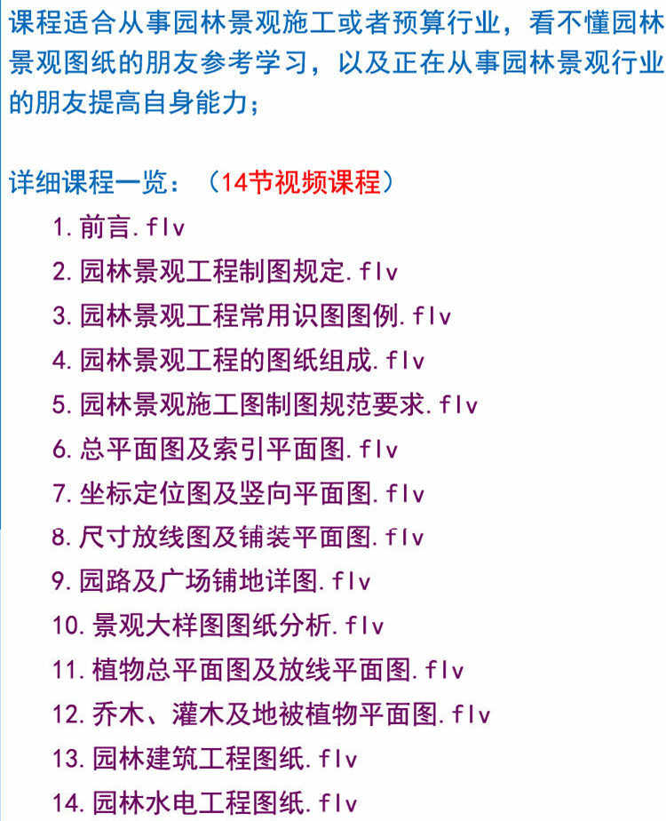园林景观施工图纸识图视频教程建筑植物绿化工程零基础自学入门课