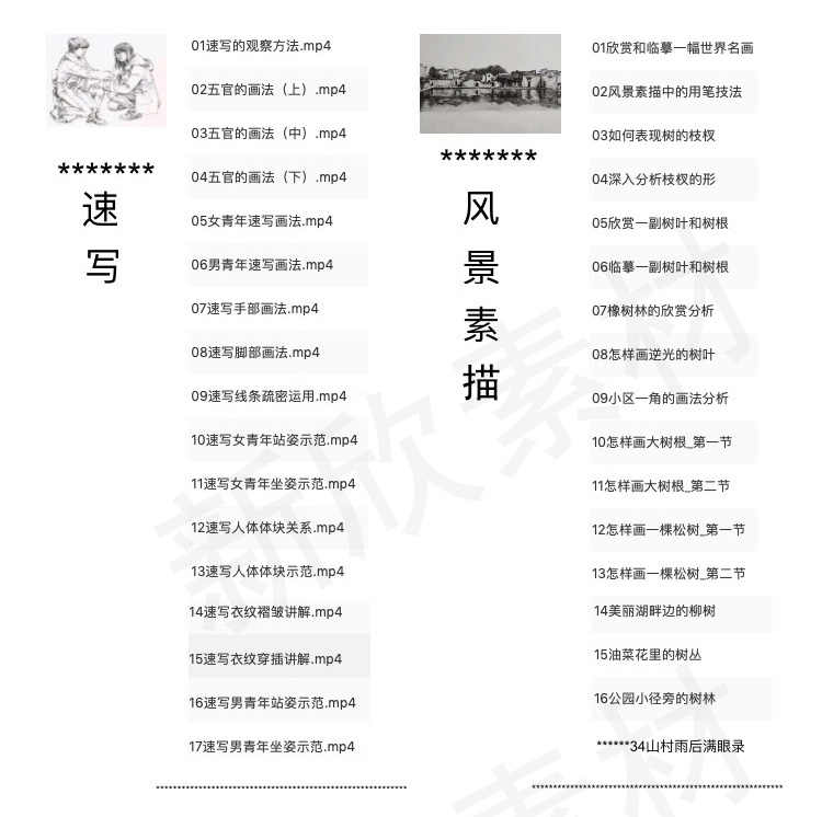 素描教程网课入门自学零基础课程课件视频教学初学人像电子版学习