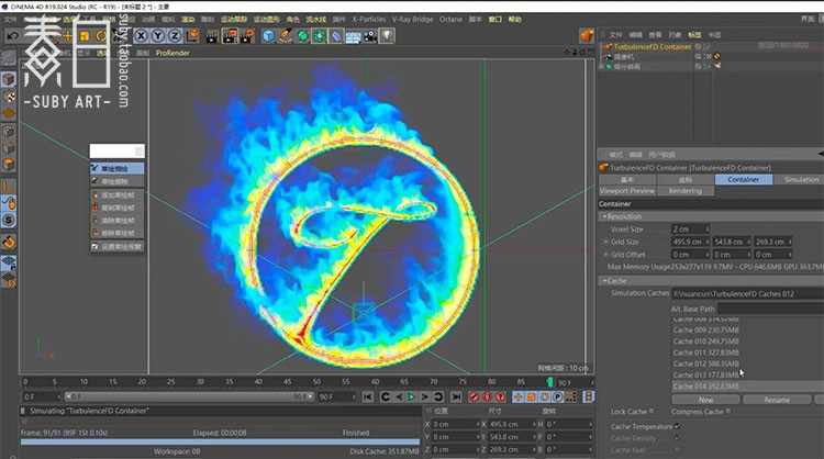 C4D烟雾火焰流体模拟插件TFD v1.0 支持C4DR18 R19 win&mac RJ019