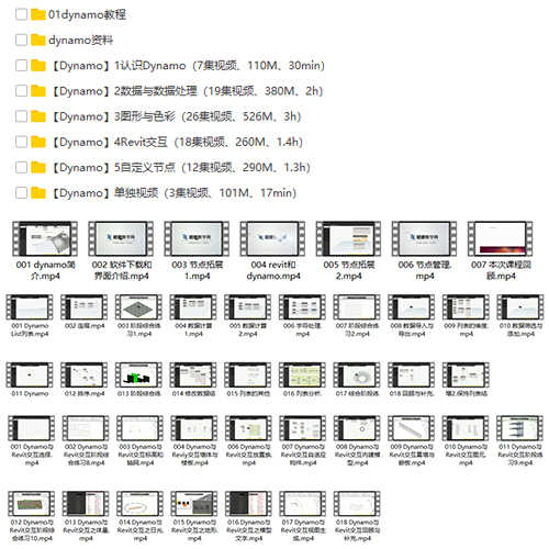 2018版Dynamo与revit交互中文视频教程可视参数化从入门到精通
