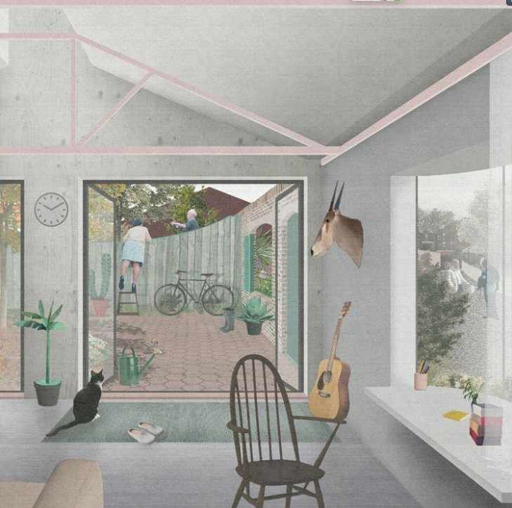 建筑collage拼贴风插画风扁平效果图视频教程鸟瞰透视素材资源