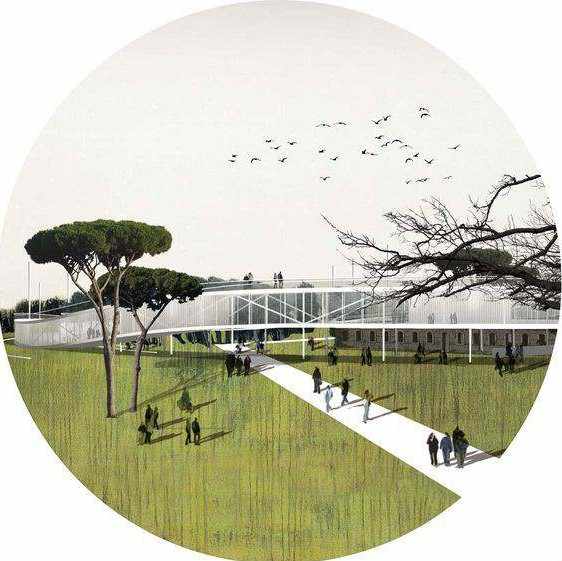 建筑collage拼贴风插画风扁平效果图视频教程鸟瞰透视素材资源