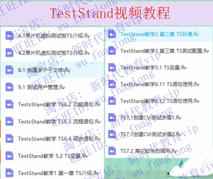 NI TestStand工业自动化测试管理软件 视频教程 电子教程 应用案
