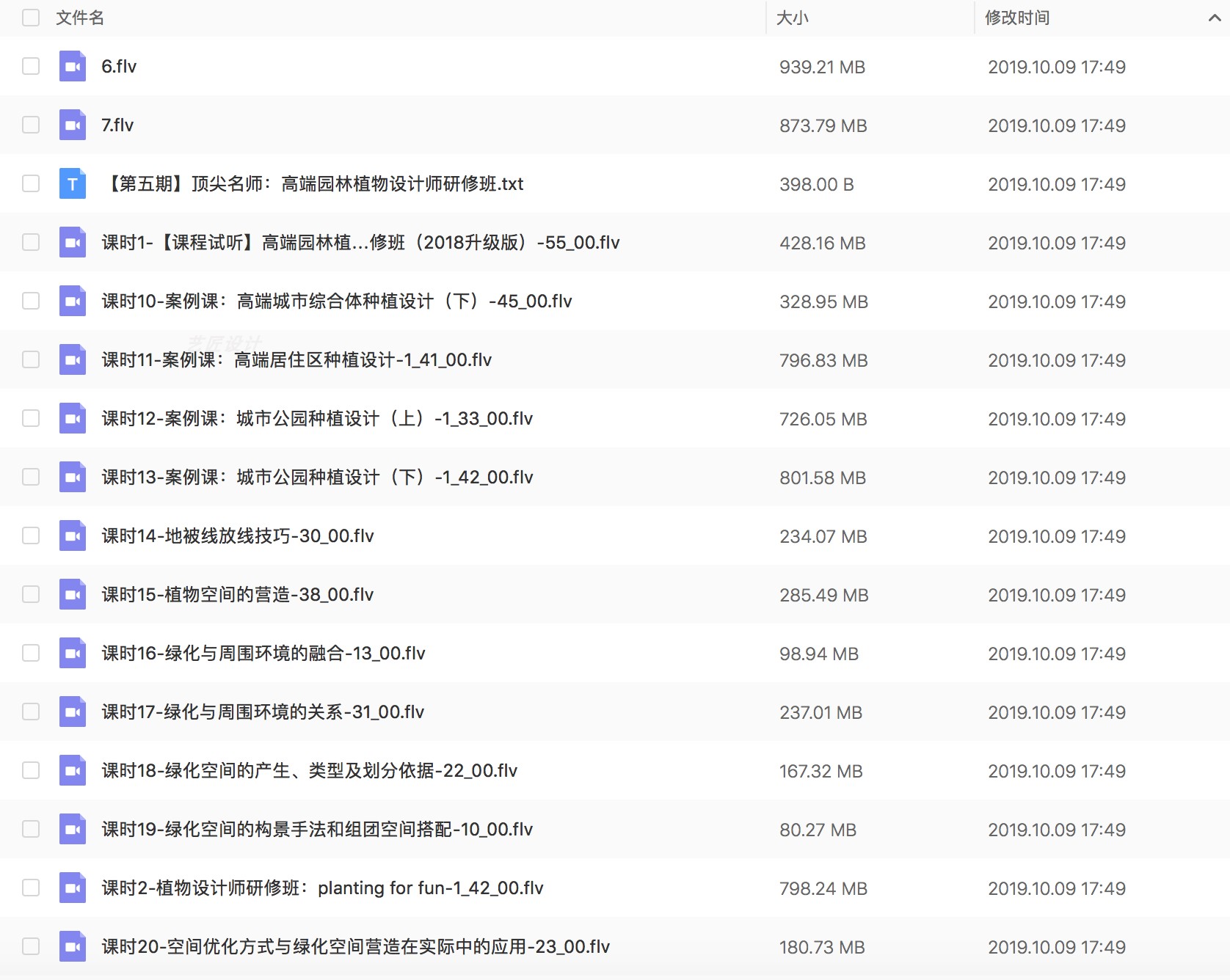 园林景观植物配置施工图设计实例课程讲解培训视频教程素材资料