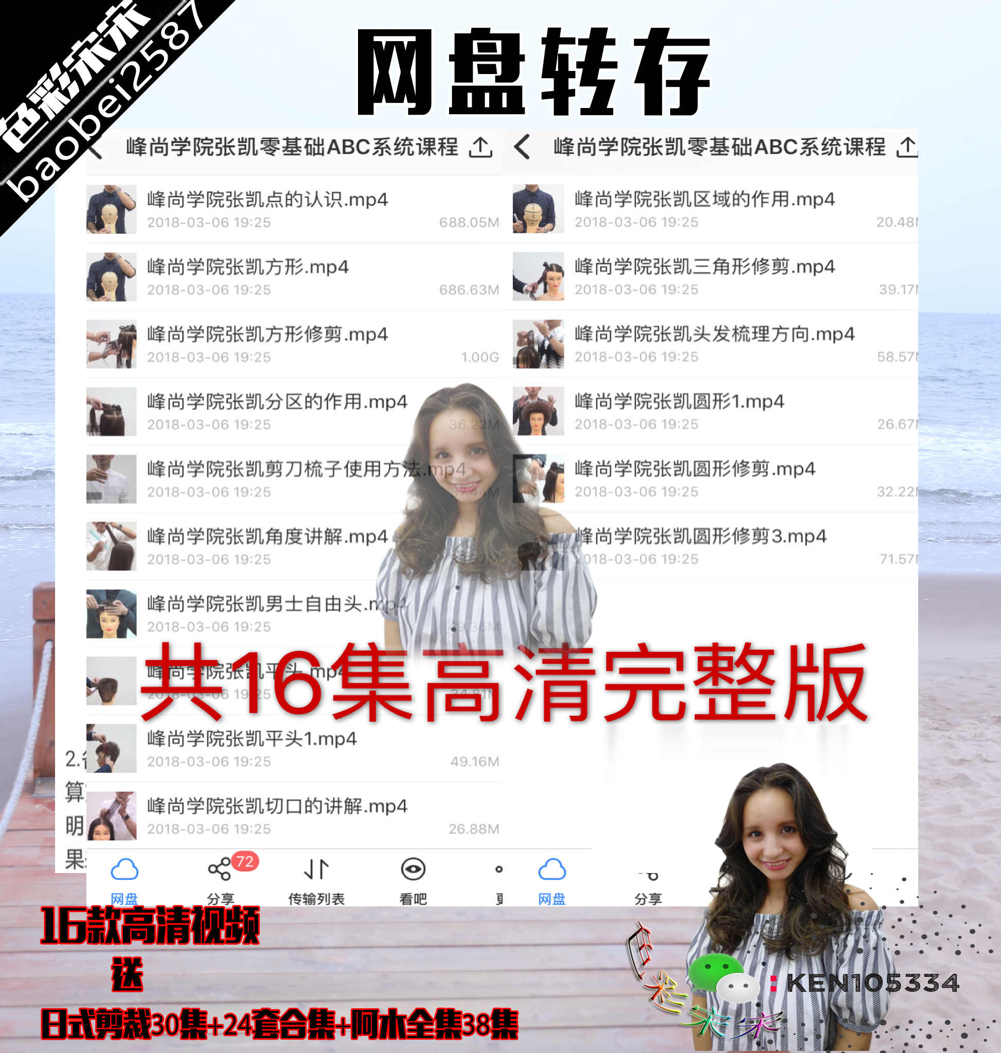 北京峰尚学院 零基础ABC剪发入门课程5小时课件美发视频教学教程