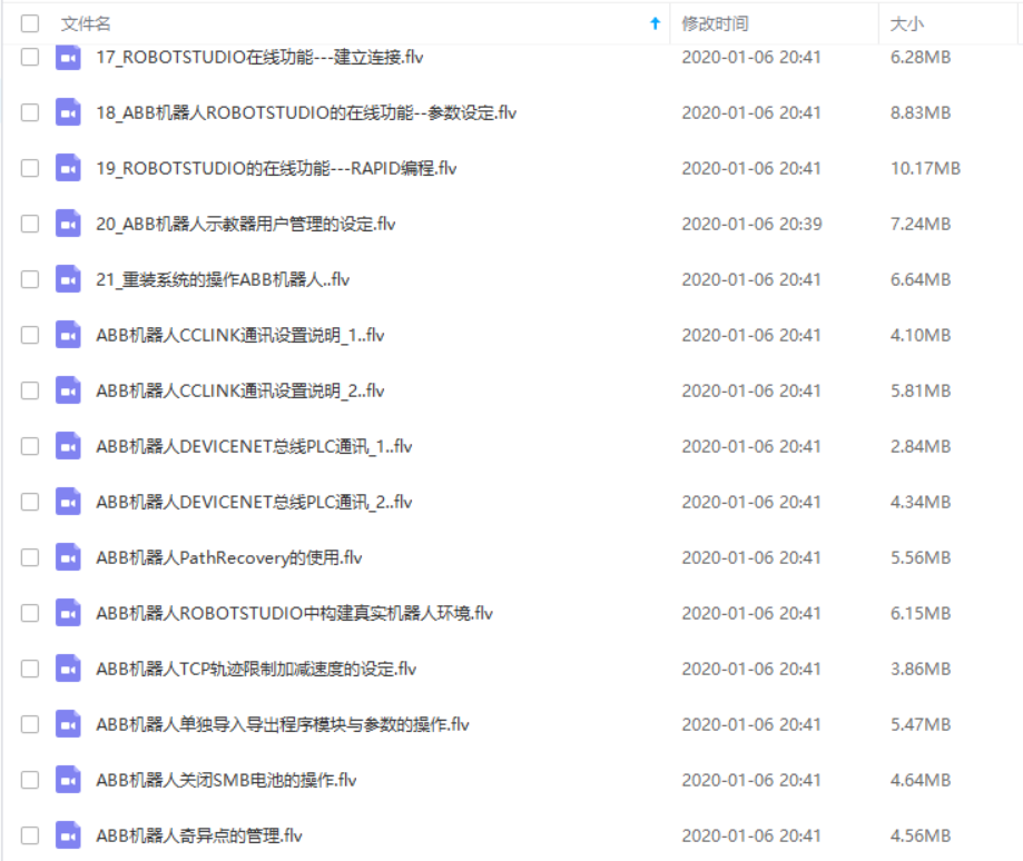 全套 ABB机器人编程资料 ABB视频教程 RobotStudio6.08仿真软件